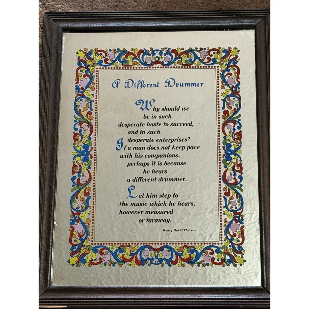 Vintage Framed Mirror with Poem 